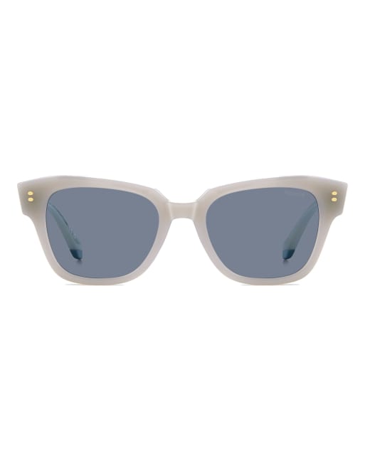 Polaroid Sunglasses - Occhiali da sole rettangolari bianchi con lenti polarizzate blu, 2 di 6
