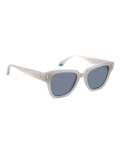 Polaroid Sunglasses - Occhiali da sole rettangolari bianchi con lenti polarizzate blu, 3 di 6