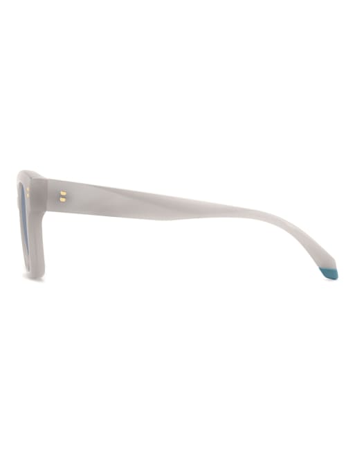 Polaroid Sunglasses - Occhiali da sole rettangolari bianchi con lenti polarizzate blu, 4 di 6