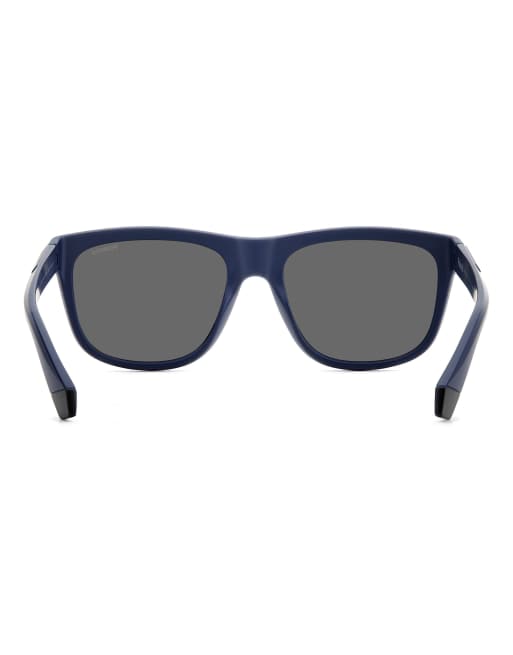 Polaroid Sunglasses - Occhiali da sole rettangolari blu con lenti polarizzate blu a specchio, 4 di 7