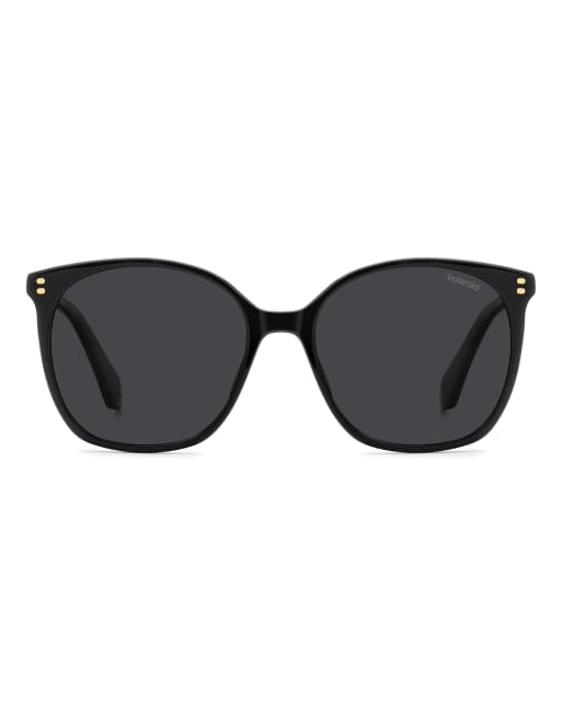 Polaroid Sunglasses Polaroid sung square sunglasses with grey polarized lenses - black in black, 2 of 7