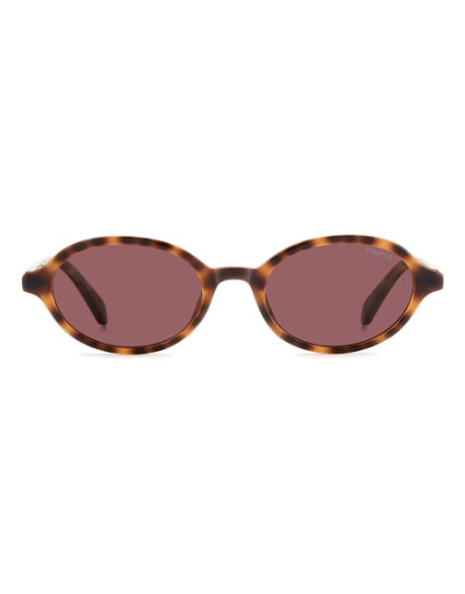 Polaroid Sunglasses Polaroid sung vintage oval sunglasses with violet polarized lenses in brown, 2 of 7