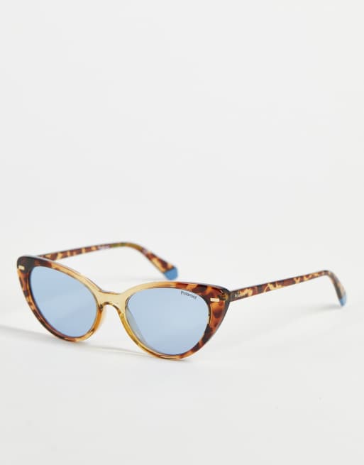 Polaroid – Szylkretowe okulary przeciwsłoneczne typu kocie oczy PLD 4109/S