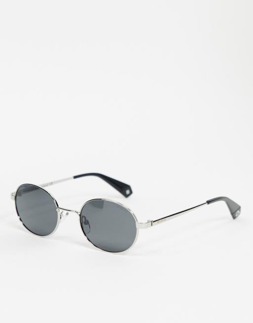Polaroid X Love Island - Lunettes de soleil rondes à verres noirs - Argenté
