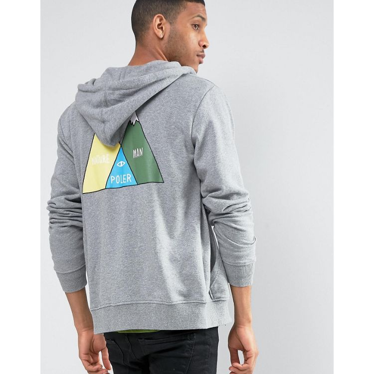 Poler Zip Up Hoodie With Mountain Back Print