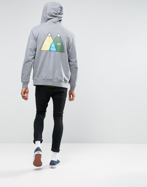 Poler Zip Up Hoodie With Mountain Back Print