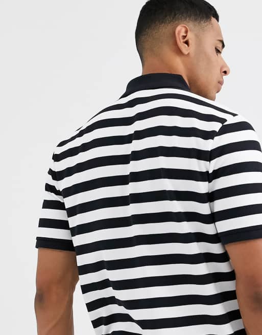 Polo rayas blanco y negro on sale
