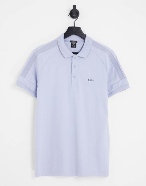 Polo azul con cinta en las mangas Paule 2 de BOSS Athleisure 