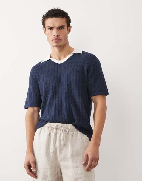 Polo azul con solapas en contraste de Abercrombie & Fitch - view 1