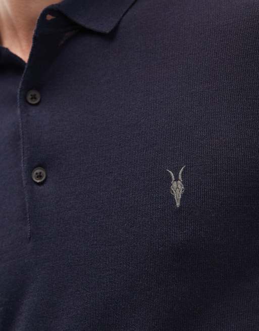 Polo azul de punto de lana de merino de AllSaints, 5 de 5