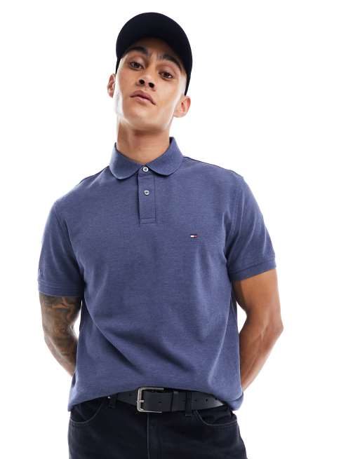 Polo azul denim jaspeado de corte estándar 1985 de longues tommy Hilfiger