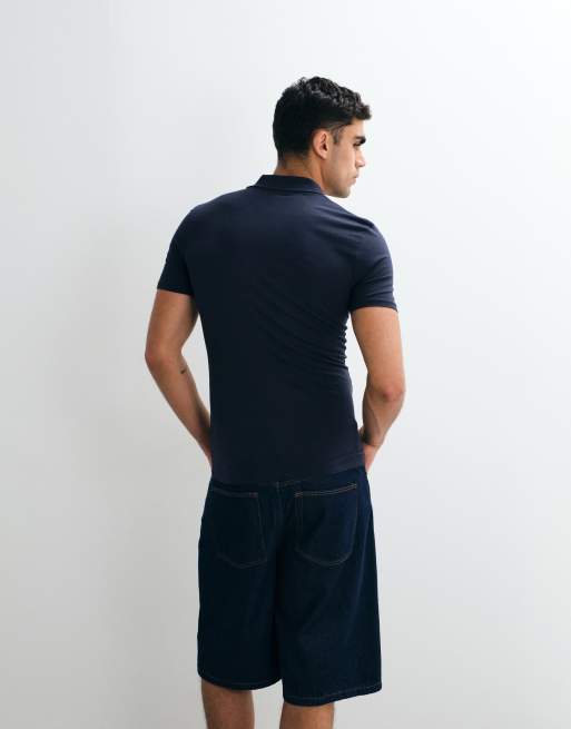 Polo azul marino básico ajustado Essentials de ASOS DESIGN, 5 de 5