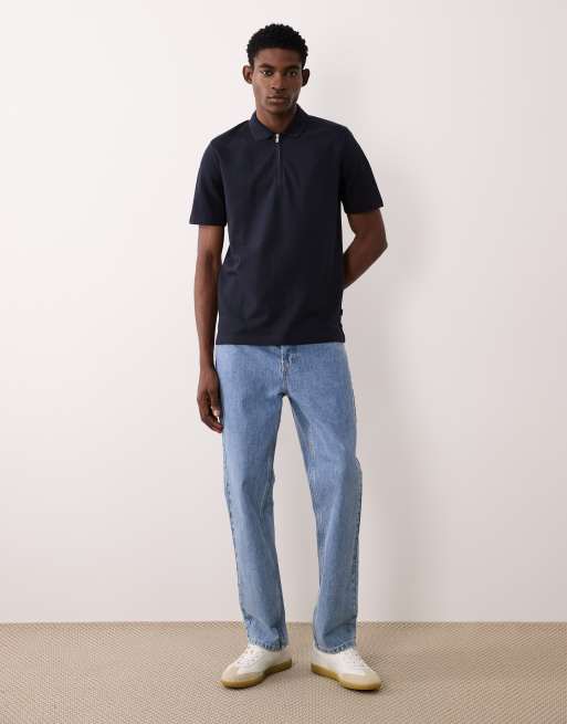 Polo azul marino con cremallera de Jack & Jones Premium, 2 de 5