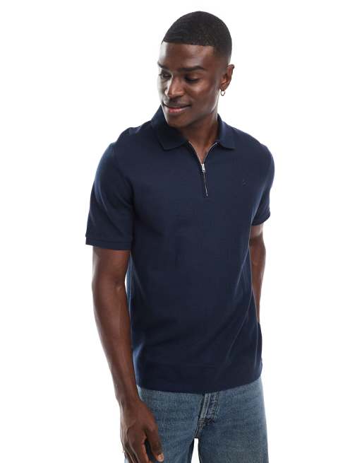 Polo azul marino con cremallera de Jack & Jones, 3 de 4