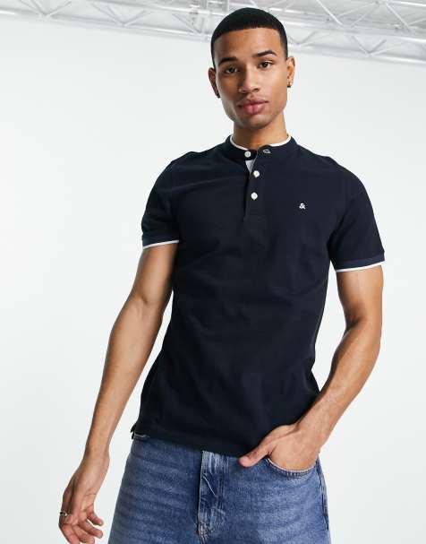 Polo azul marino con cuello mao y ribetes de Jack & Jones Essentials - view 1