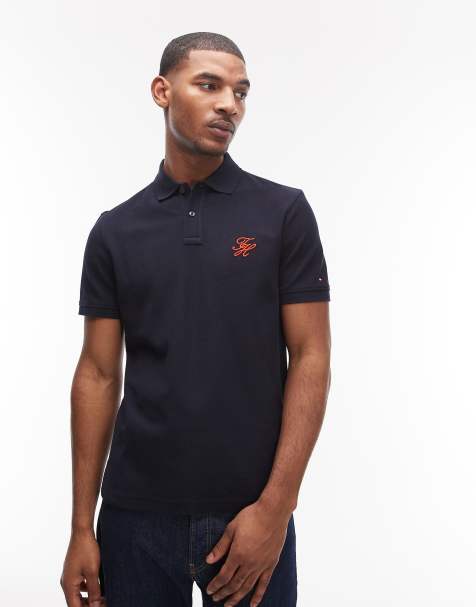 Polo azul marino con detalle de texto de Tommy Hilfiger - view 1