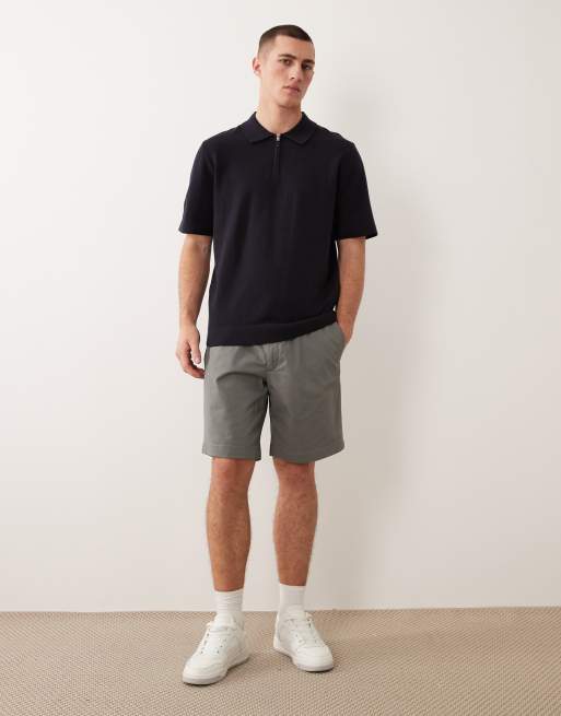 Polo azul marino con media cremallera de punto de Jack & Jones Premium, 2 de 5