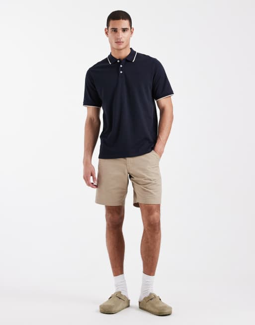 Polo azul marino con ribetes en las solapas de Jack & Jones Premium, 2 de 5