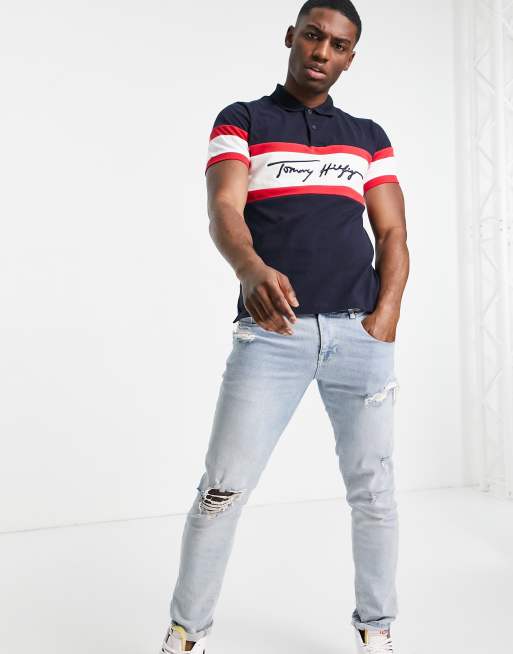 Polo tommy hilfiger rayas clearance