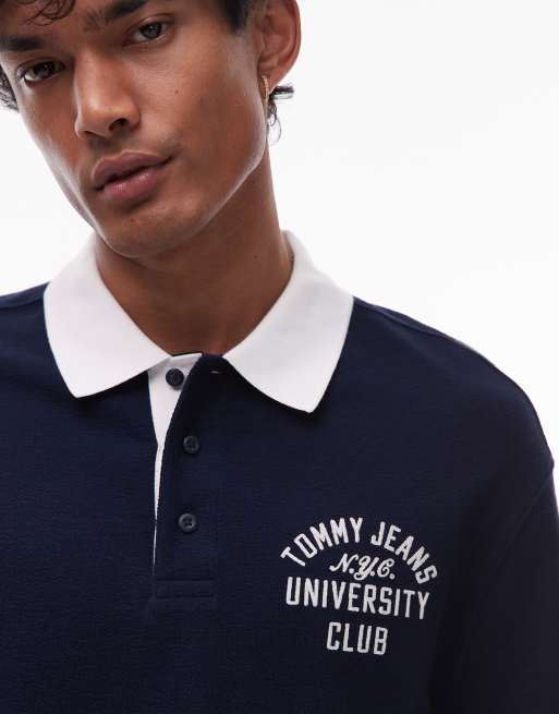Polo azul marino de estilo rugby con estampado "University Club" de Tommy Jeans, 2 de 4