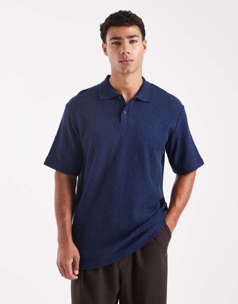 Polo azul marino de manga corta de punto de Jack & Jones Premium - view 1