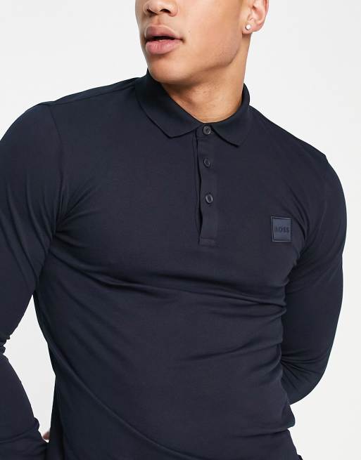 Polo azul marino de manga larga Passerby de BOSS Orange, 2 de 4
