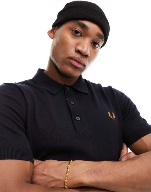 Polo azul marino de punto de Fred Perry ASOS