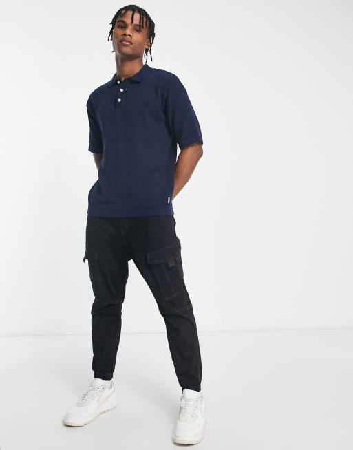 Polo azul marino de punto de Jack & Jones Originals , 4 de 4