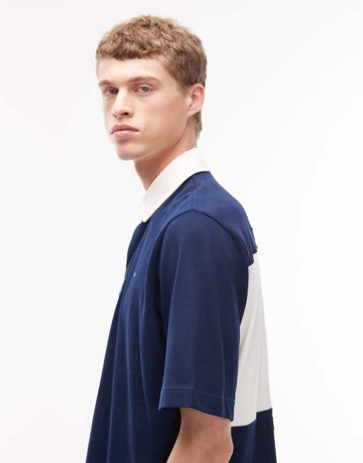 Polo azul marino holgado con bandera de Tommy Hilfiger, 4 de 5