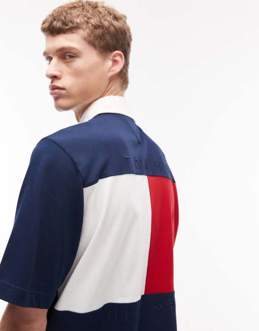 Polo azul marino holgado con bandera de Tommy Hilfiger, 5 de 5