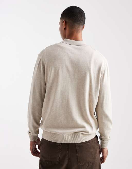 Polo beis con cremallera corta de punto de Jack & Jones, 3 de 5