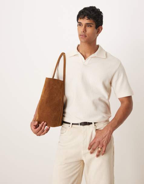 Polo beis con cuello abierto de punto de Mango - view 1