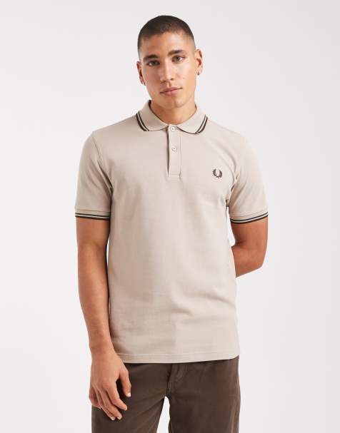 Polo beis con ribetes dobles marrones de Fred Perry - view 1