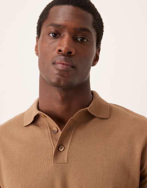 Polo beis de corte cuadrado holgado y manga larga de punto de ASOS DESIGN, 4 de 4