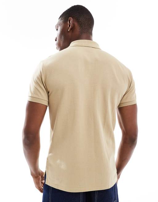 Polo beis de corte slim con logo de piqué de Polo Ralph Lauren, 3 de 4