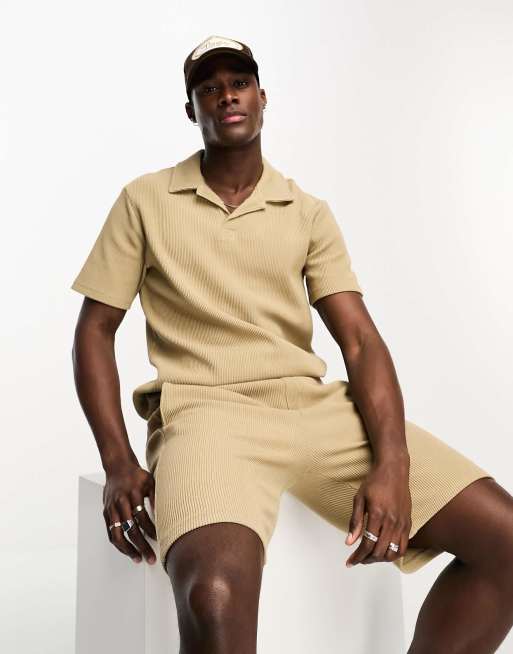 Polo beis extragrande de canalé de ONLY & SONS (parte de un conjunto)