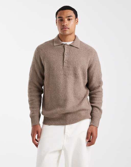 Polo beis holgado de punto inglés de ONLY & SONS