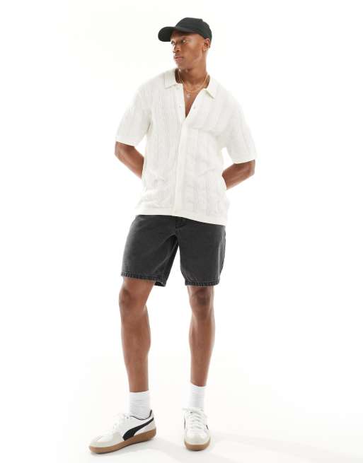 Polo blanco abotonado de punto de croché de Abercrombie & Fitch, 3 de 5