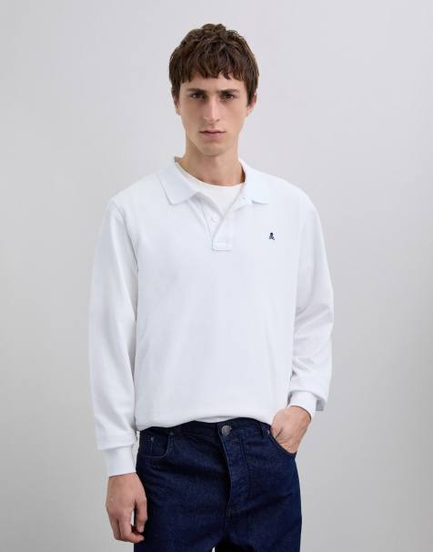 Polo blanco básico de manga larga de Scalpers - view 1