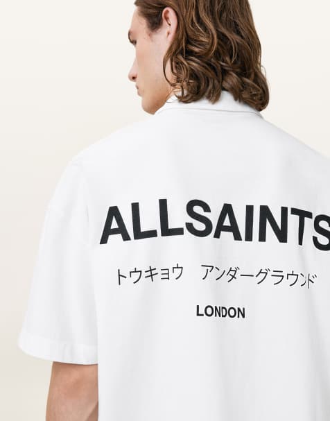 Polo blanco ceniza de manga corta Underground de AllSaints - view 1