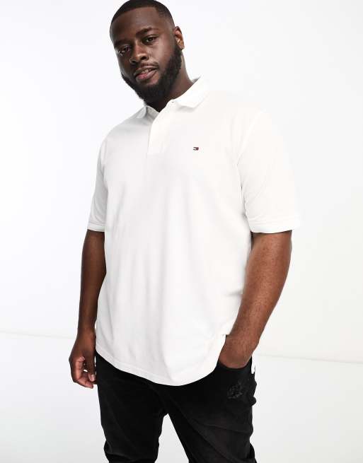 Polo blanco con logo de bandera 1985 de Tommy Hilfiger Big & Tall