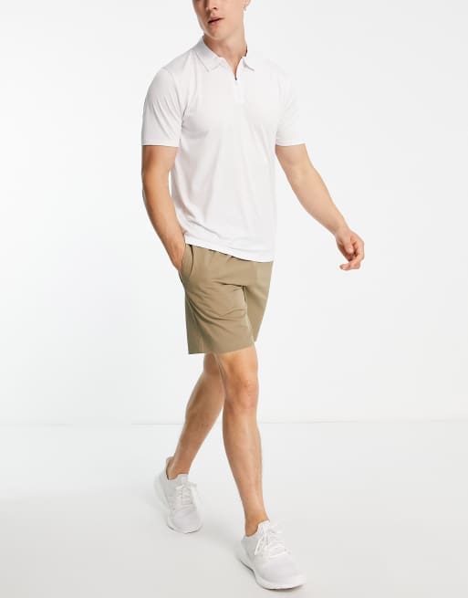 Polo blanco con media cremallera de Threadbare Golf