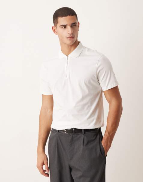 Polo blanco de algodón SUPIMA® premium de ASOS DESIGN - view 1