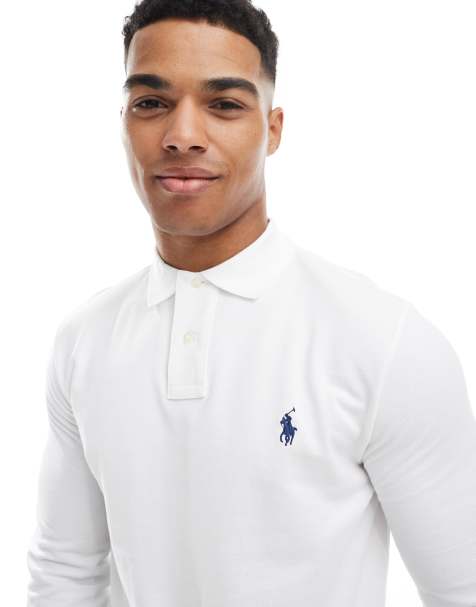Polo blanco de corte ajustado customizado con manga larga de Polo Ralph Lauren - view 1