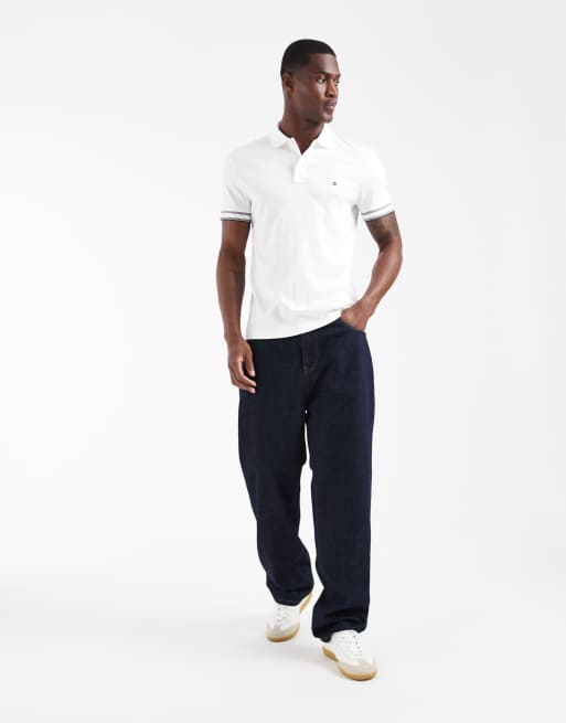Polo blanco de corte estándar con puños de Tommy Hilfiger, 2 de 5