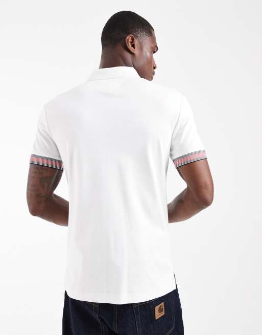 Polo blanco de corte estándar con puños de Tommy Hilfiger, 5 de 5