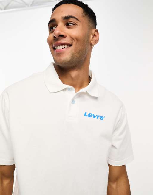 Polo blanco de corte vintage con logo peque o de punto de Levi s