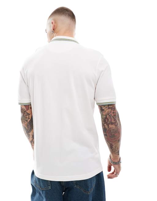 Polo blanco de manga corta con ribetes Alvin de Farah, 4 de 4