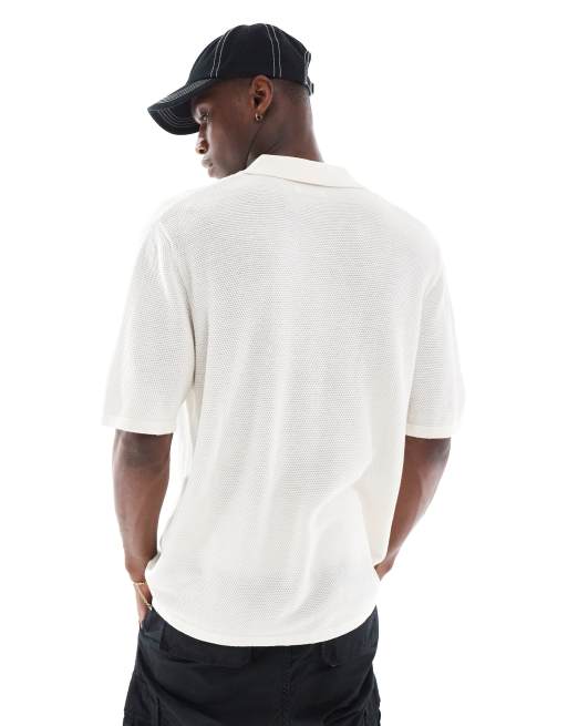Polo blanco extragrande con botones de punto de Jack & Jones, 2 de 4