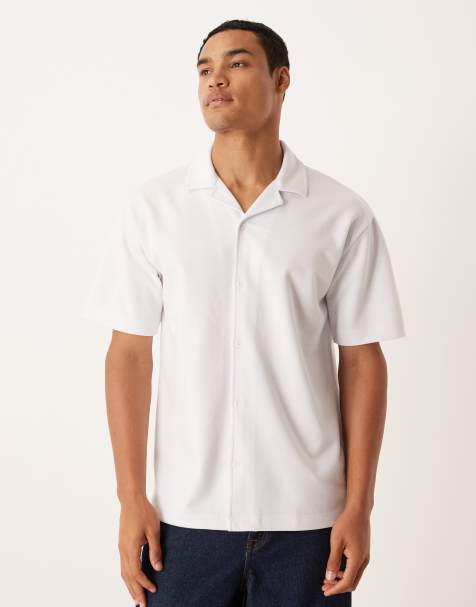 Polo blanco holgado de tejido grueso de mezcla de algodón breatheMAX™ de ASOS DESIGN - view 1